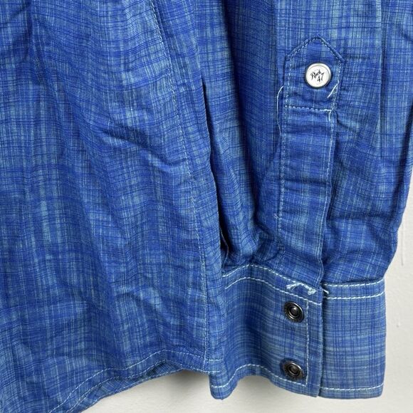 ROCK 47 WRANGLER Western SNAP Front Cotton (XL) Blue Shirt Pocket embroidered - Picture 7 of 14